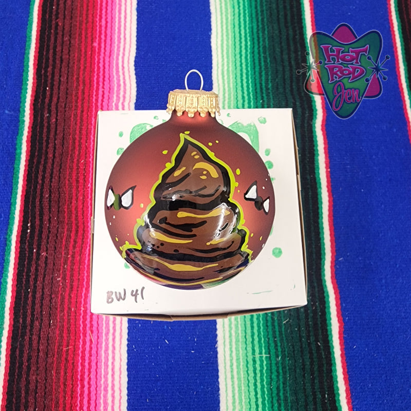 Hand pinstriped/painted glass ornament by Hot Rod Jen