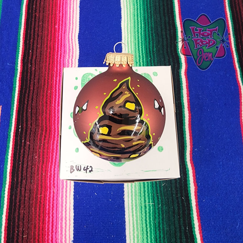 Hand pinstriped/painted glass ornament by Hot Rod Jen