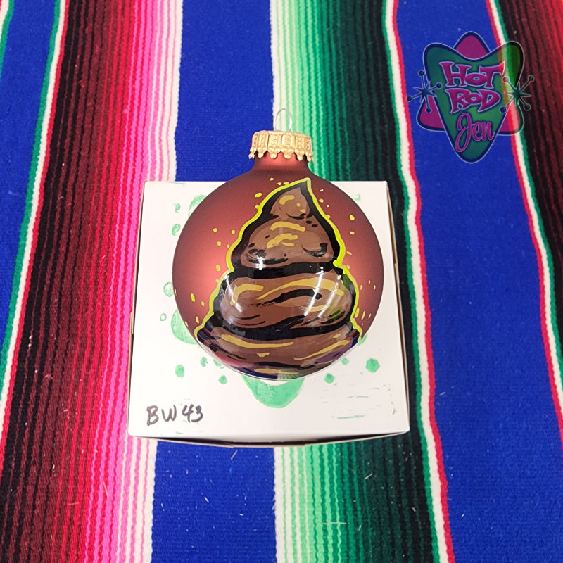 Hand pinstriped/painted glass ornament by Hot Rod Jen