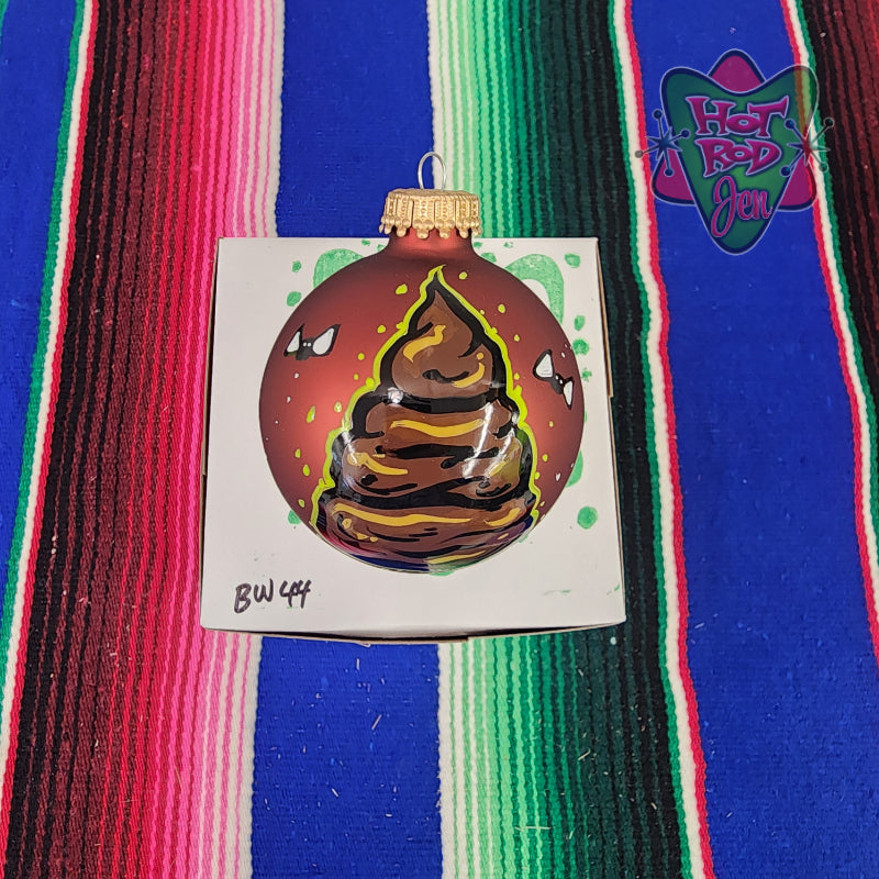 Hand pinstriped/painted glass ornament by Hot Rod Jen