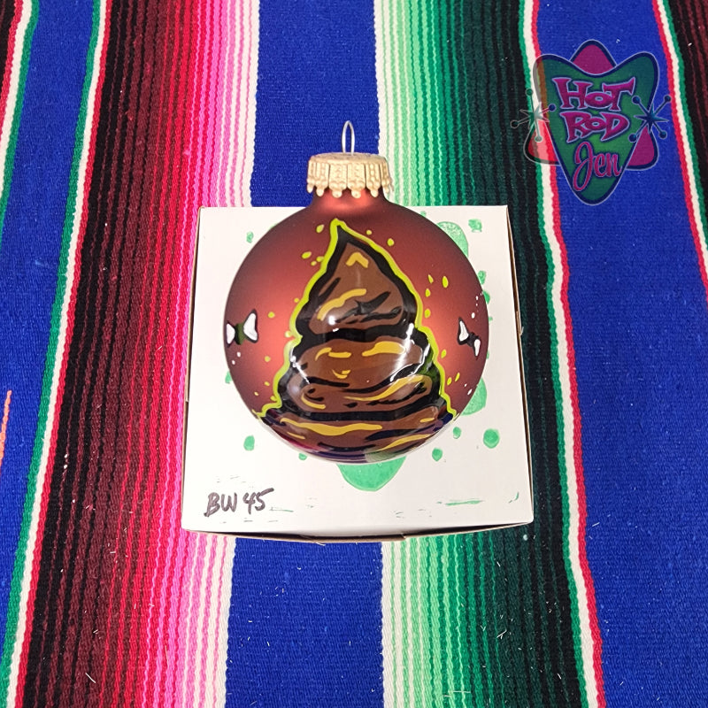 Hand pinstriped/painted glass ornament by Hot Rod Jen