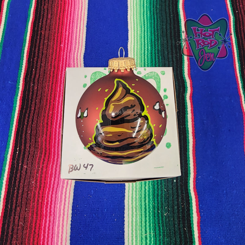 Hand pinstriped/painted glass ornament by Hot Rod Jen