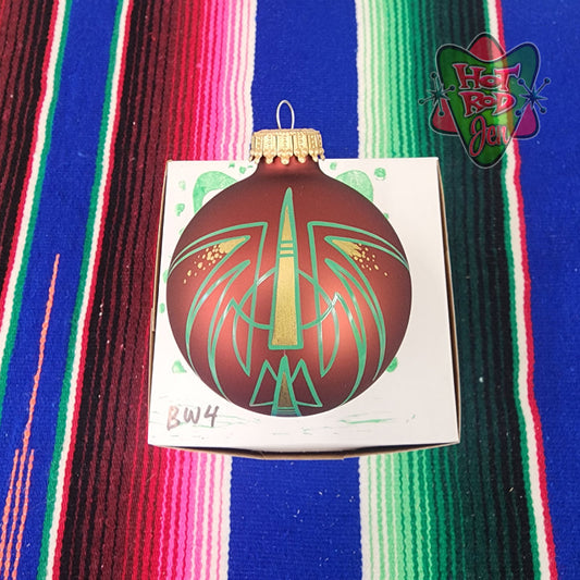 Hand pinstriped/painted glass ornament by Hot Rod Jen