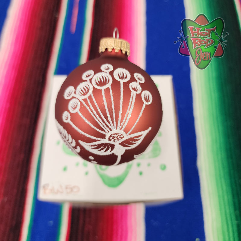 Hand pinstriped/painted glass ornament by Hot Rod Jen