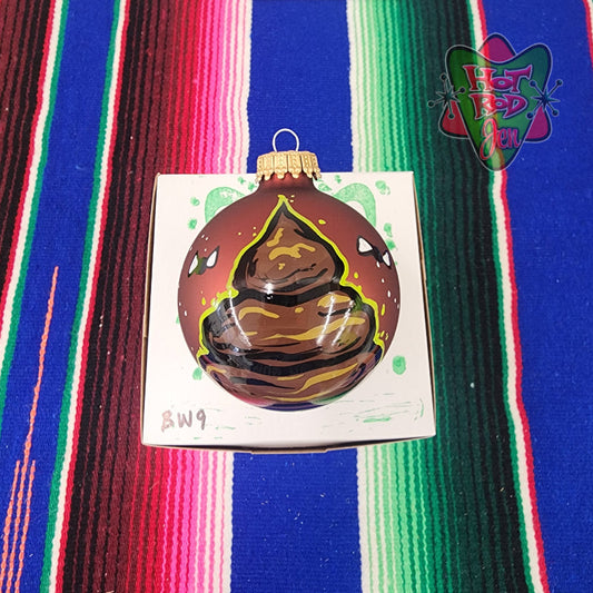 Hand pinstriped/painted glass ornament by Hot Rod Jen