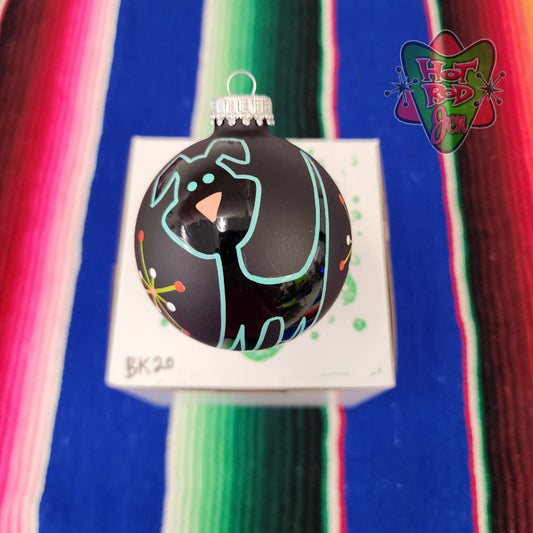 Hand pinstriped/painted glass ornament by Hot Rod Jen