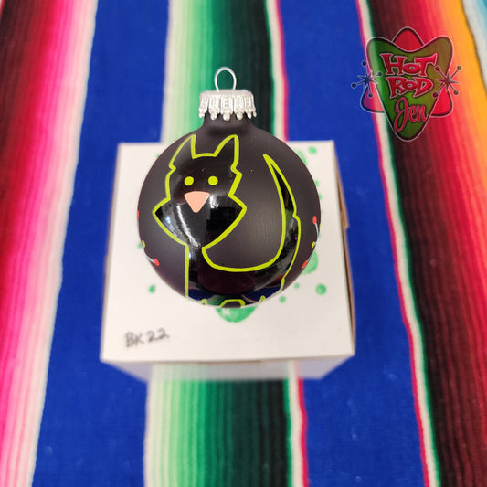 Hand pinstriped/painted glass ornament by Hot Rod Jen