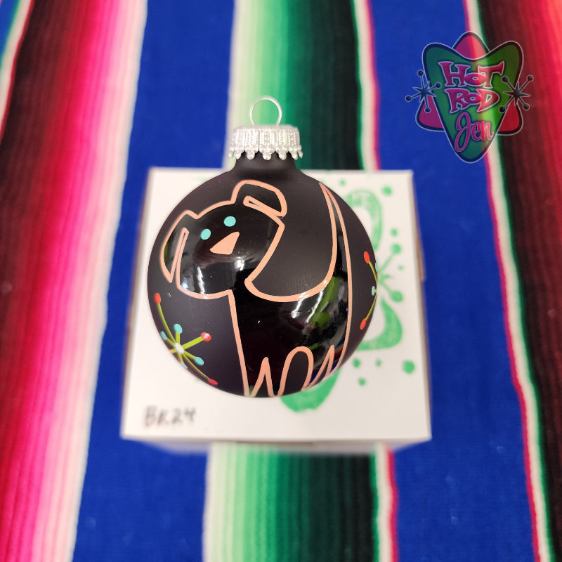 Hand pinstriped/painted glass ornament by Hot Rod Jen