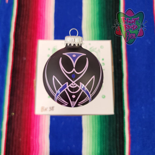 Hand pinstriped/painted glass ornament by Hot Rod Jen