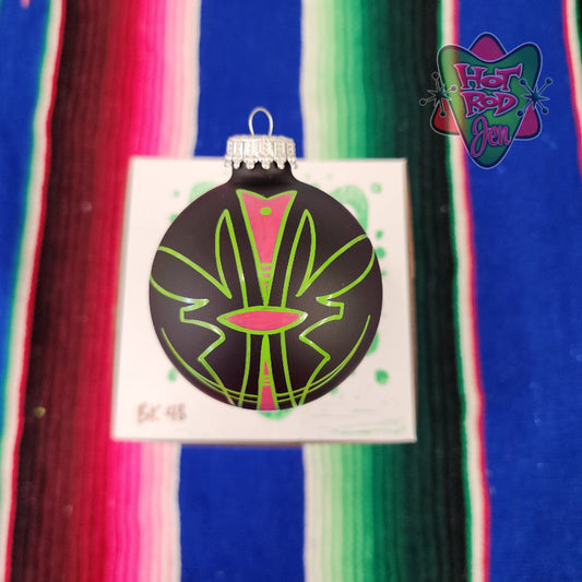 Hand pinstriped/painted glass ornament by Hot Rod Jen
