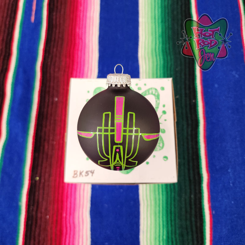 Hand pinstriped/painted glass ornament by Hot Rod Jen