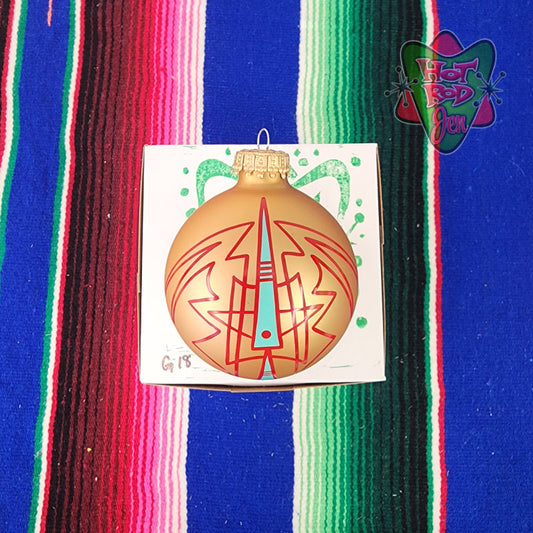 Hand pinstriped/painted glass ornament by Hot Rod Jen