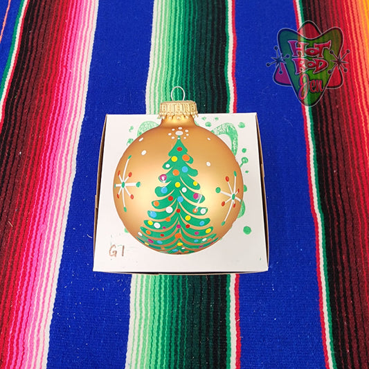 Hand pinstriped/painted glass ornament by Hot Rod Jen