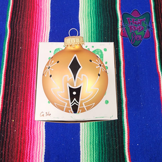 Hand pinstriped/painted glass ornament by Hot Rod Jen