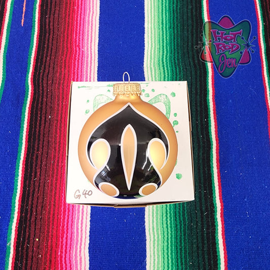 Hand pinstriped/painted glass ornament by Hot Rod Jen