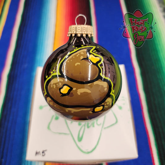 Hand pinstriped/painted glass ornament by Hot Rod Jen