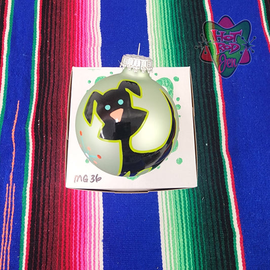 Hand pinstriped/painted glass ornament by Hot Rod Jen