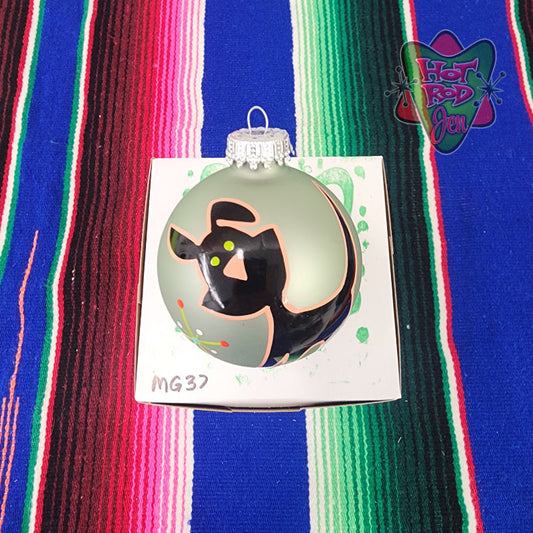 Hand pinstriped/painted glass ornament by Hot Rod Jen