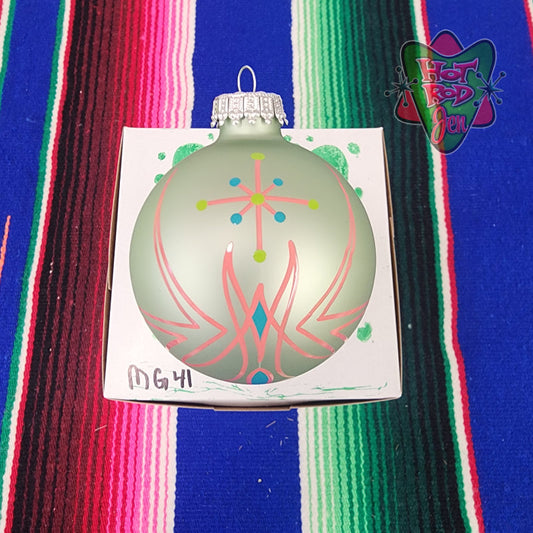 Hand pinstriped/painted glass ornament by Hot Rod Jen