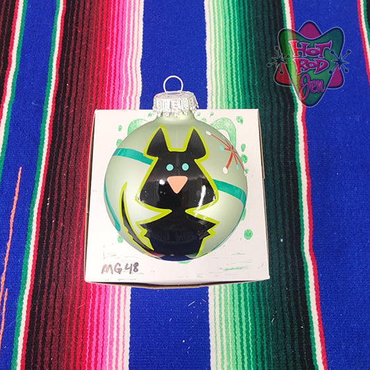 Hand pinstriped/painted glass ornament by Hot Rod Jen