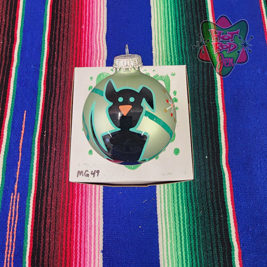 Hand pinstriped/painted glass ornament by Hot Rod Jen