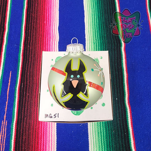 Hand pinstriped/painted glass ornament by Hot Rod Jen