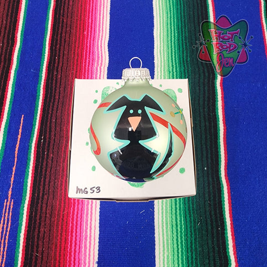 Hand pinstriped/painted glass ornament by Hot Rod Jen