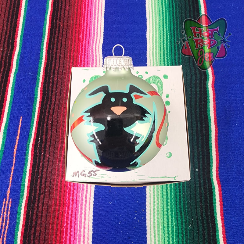 Hand pinstriped/painted glass ornament by Hot Rod Jen