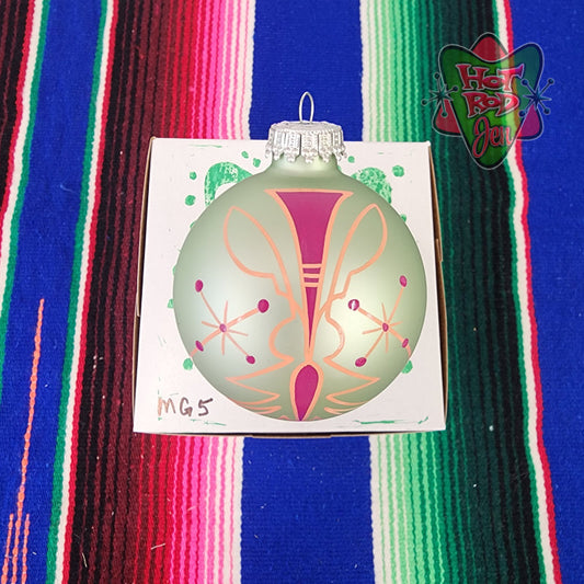 Hand pinstriped/painted glass ornament by Hot Rod Jen