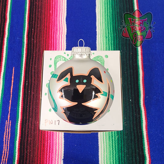 Hand pinstriped/painted glass ornament by Hot Rod Jen