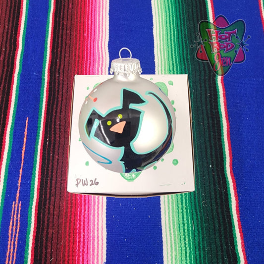 Hand pinstriped/painted glass ornament by Hot Rod Jen