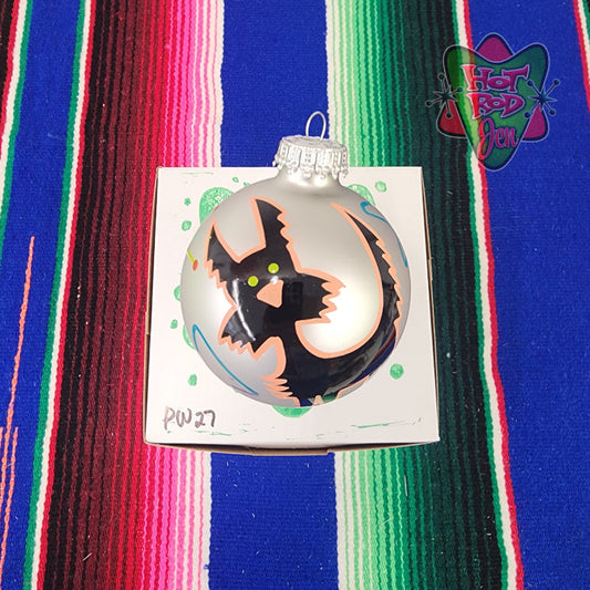 Hand pinstriped/painted glass ornament by Hot Rod Jen