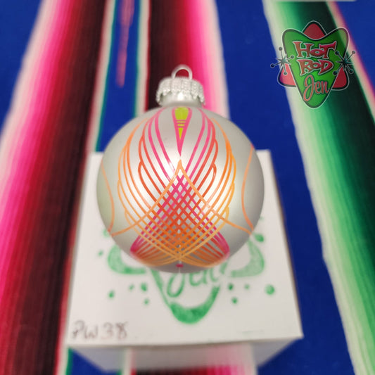 Hand pinstriped/painted glass ornament by Hot Rod Jen