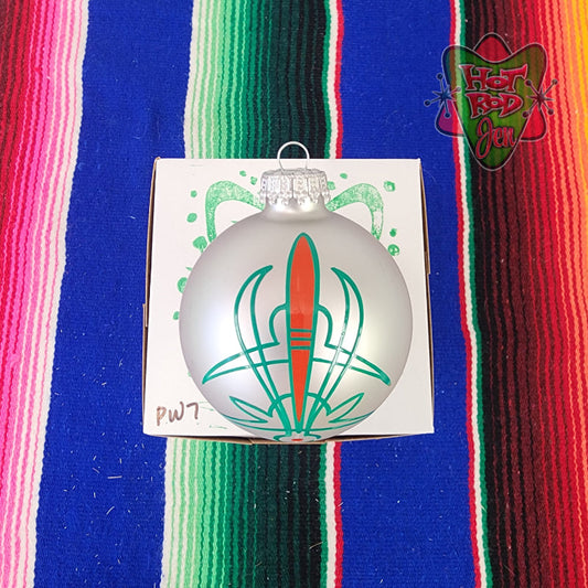 Hand pinstriped/painted glass ornament by Hot Rod Jen
