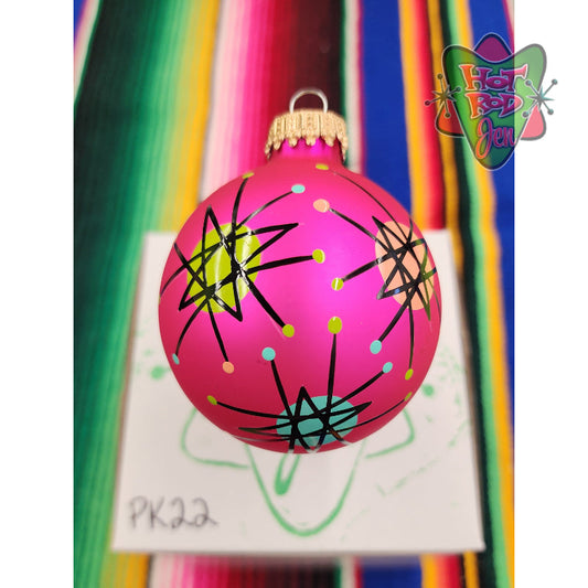 Hand pinstriped/painted glass ornament by Hot Rod Jen