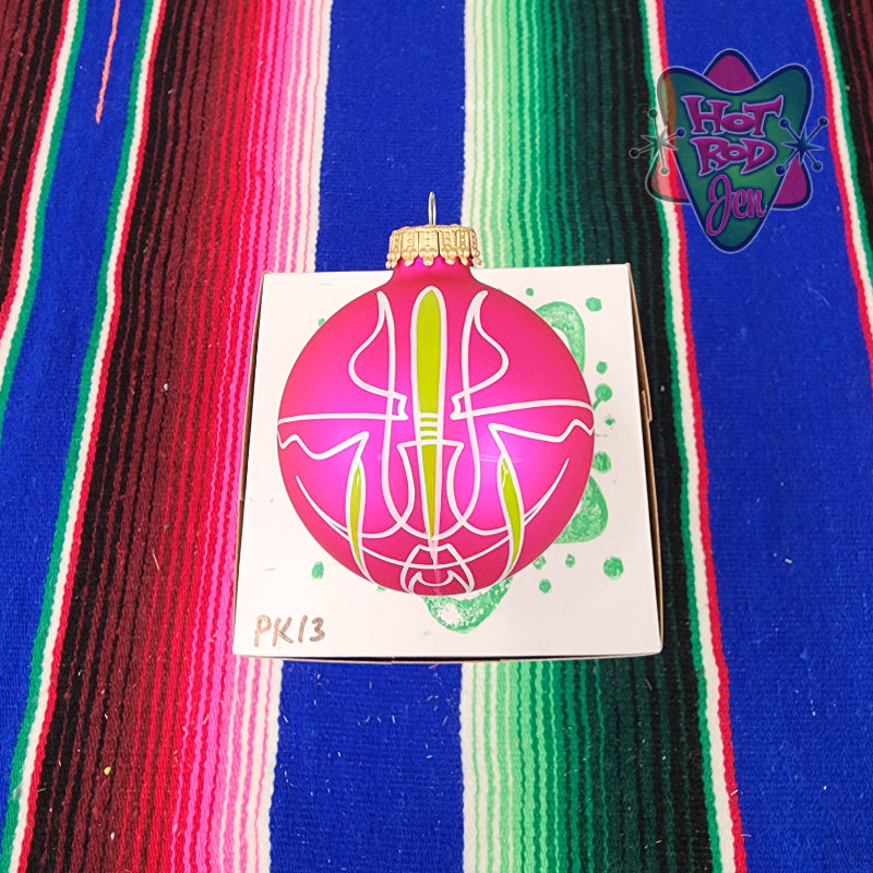 Hand pinstriped/painted glass ornament by Hot Rod Jen