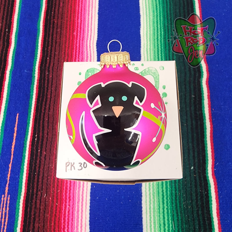 Hand pinstriped/painted glass ornament by Hot Rod Jen