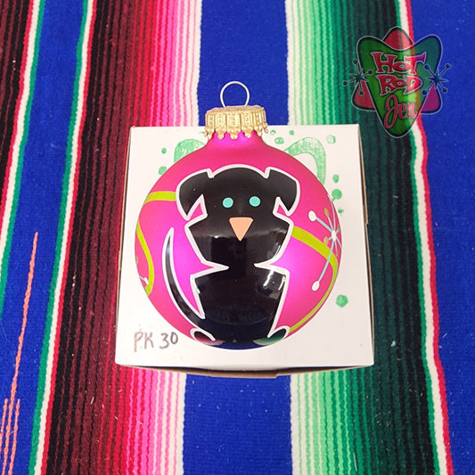 Hand pinstriped/painted glass ornament by Hot Rod Jen