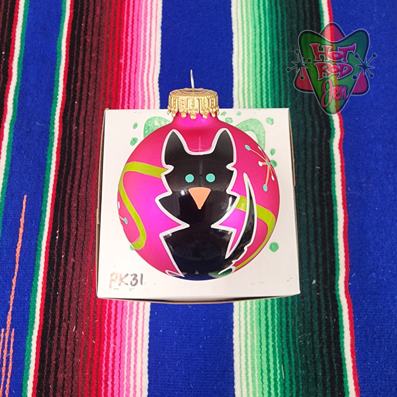 Hand pinstriped/painted glass ornament by Hot Rod Jen