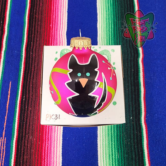 Hand pinstriped/painted glass ornament by Hot Rod Jen