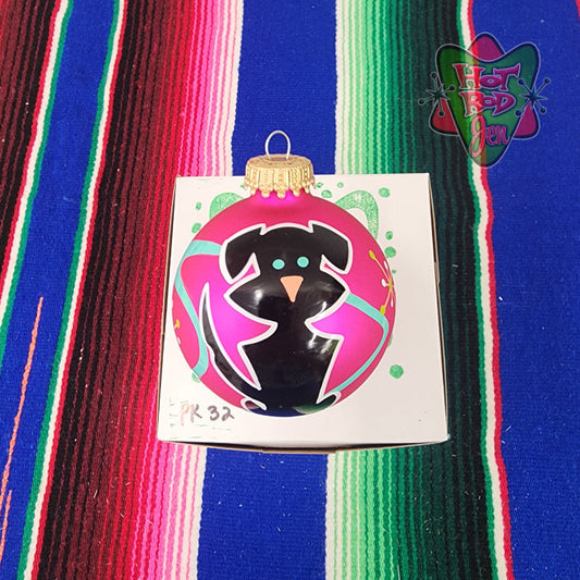 Hand pinstriped/painted glass ornament by Hot Rod Jen