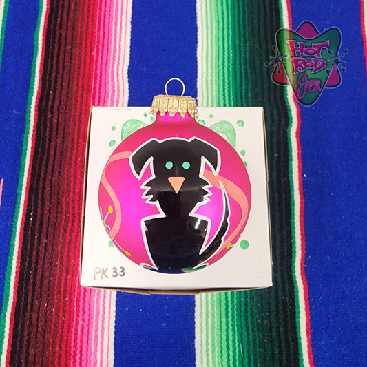 Hand pinstriped/painted glass ornament by Hot Rod Jen