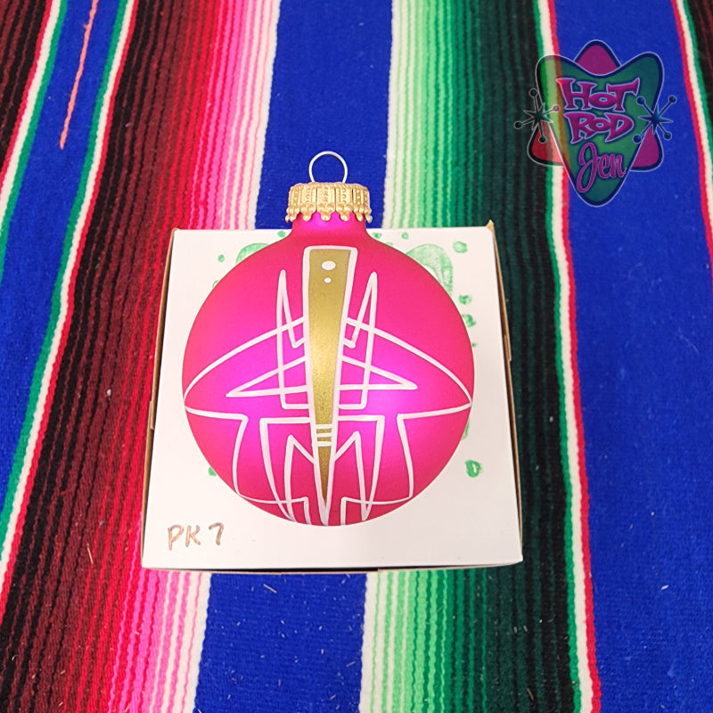 Hand pinstriped/painted glass ornament by Hot Rod Jen