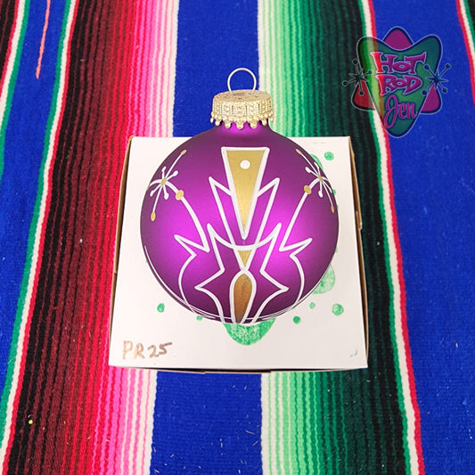 Hand pinstriped/painted glass ornament by Hot Rod Jen