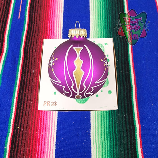 Hand pinstriped/painted glass ornament by Hot Rod Jen