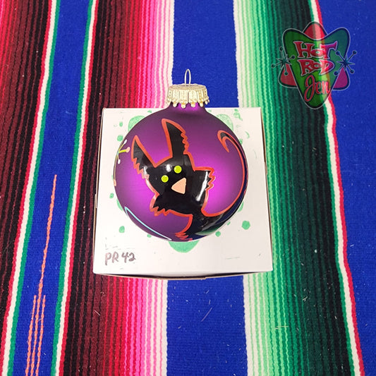 Hand pinstriped/painted glass ornament by Hot Rod Jen