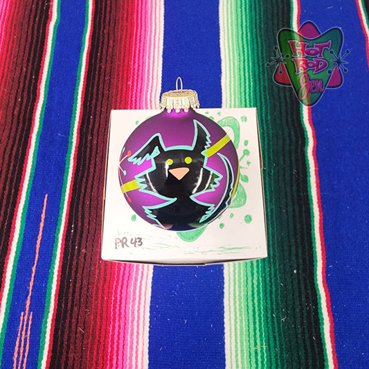 Hand pinstriped/painted glass ornament by Hot Rod Jen