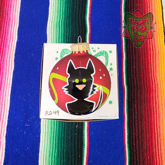 Hand pinstriped/painted glass ornament by Hot Rod Jen