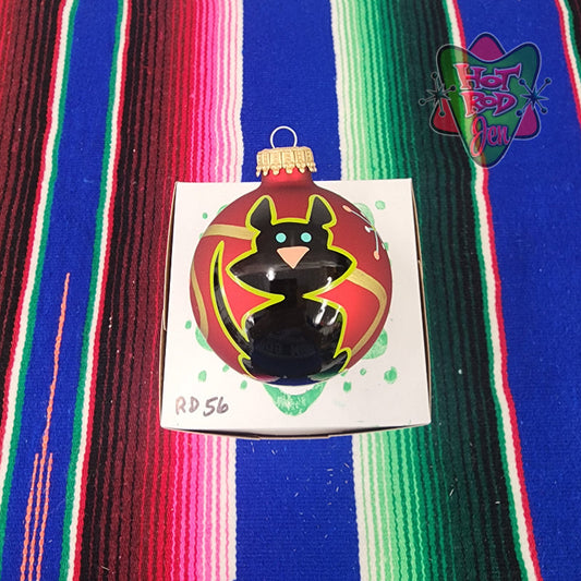 Hand pinstriped/painted glass ornament by Hot Rod Jen