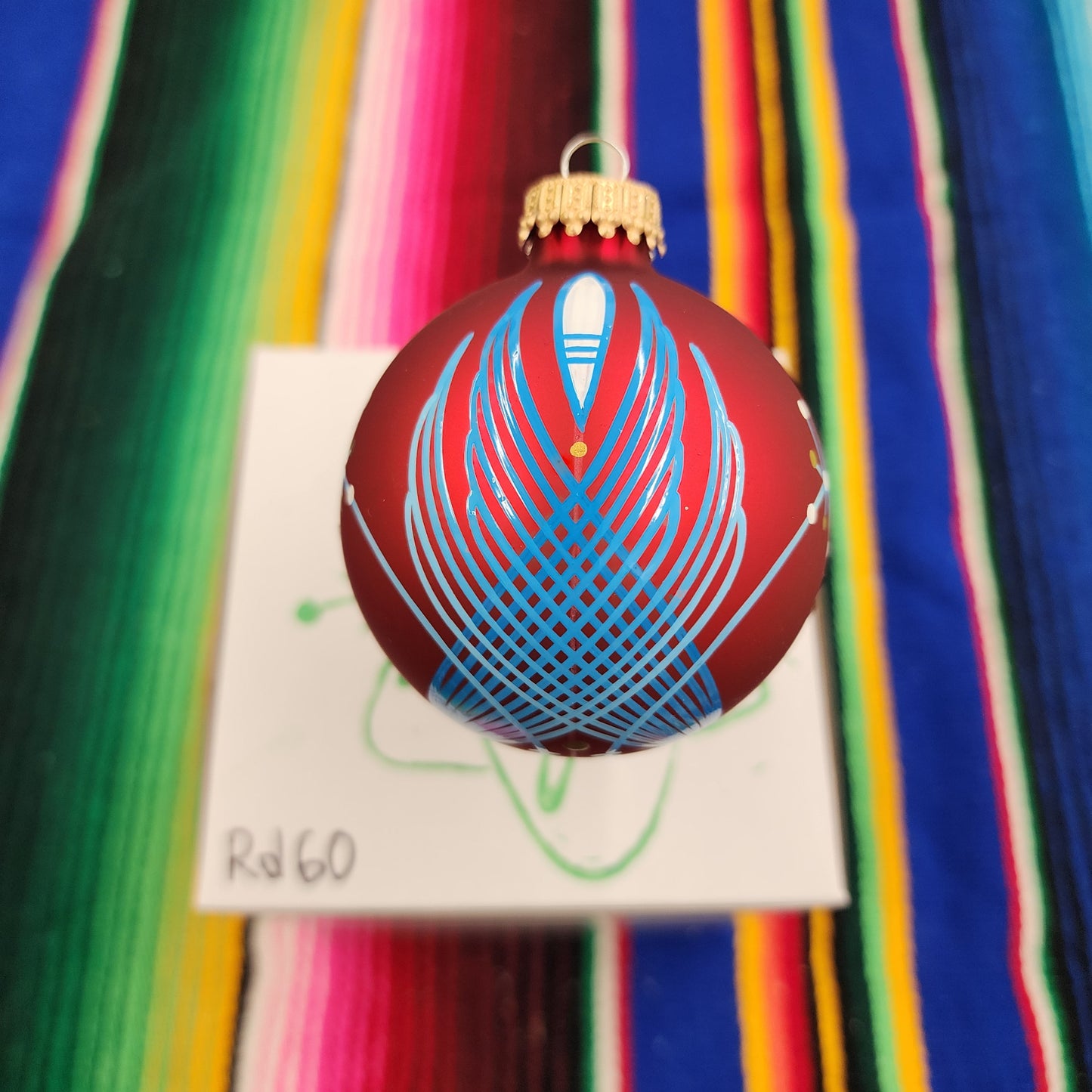 Hand pinstriped/painted glass ornament by Hot Rod Jen